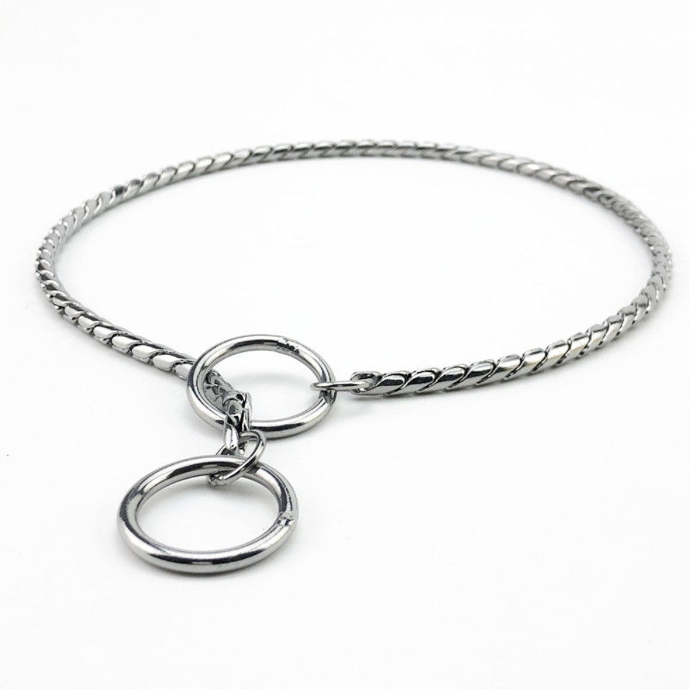 Pet Training Supplies Metal Choke Pet Show Collar Pet Pincher Chain Dog Collar Snake Chain Copper Pinch Collar. 